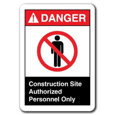 Signmission 10 in Height, Plastic, ANSI-710DS Construction Site, ANSI-710DS Construction Site ANSI-710DS Construction Site